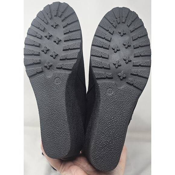 I Love Billy BettyBoo Black Faux Suede Knee High Winter Zip Tye Boots Sz 41 - Picture 14 of 16